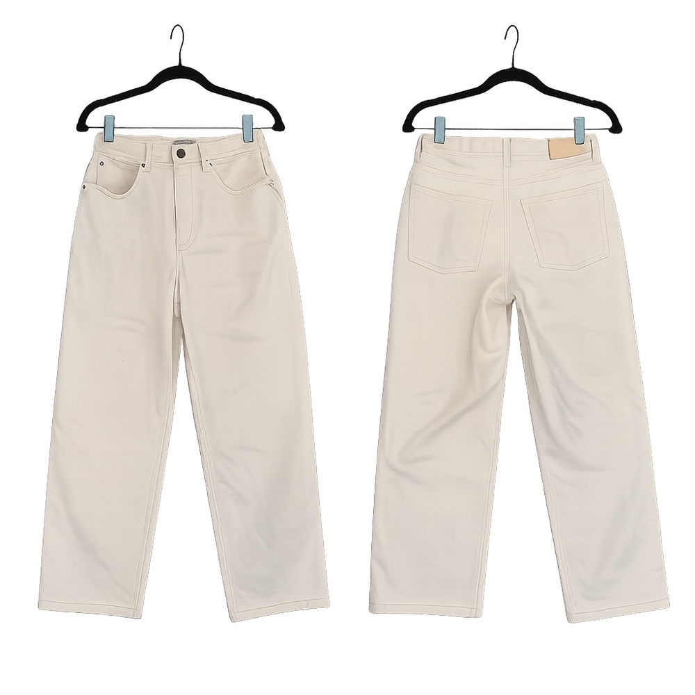 Everlane High-Waist Straight Leg Cream Jeans- Size 28 - Picture 3 of 16